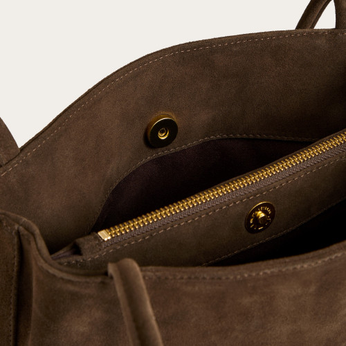 Eva torebka M, brązowy welur | Balagan Studio