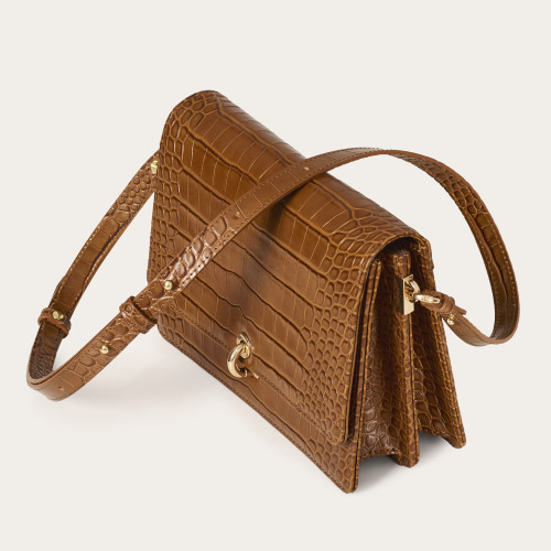 Jubilee Bag torebka M, karmelowy wzór krokodyla | Balagan Studio