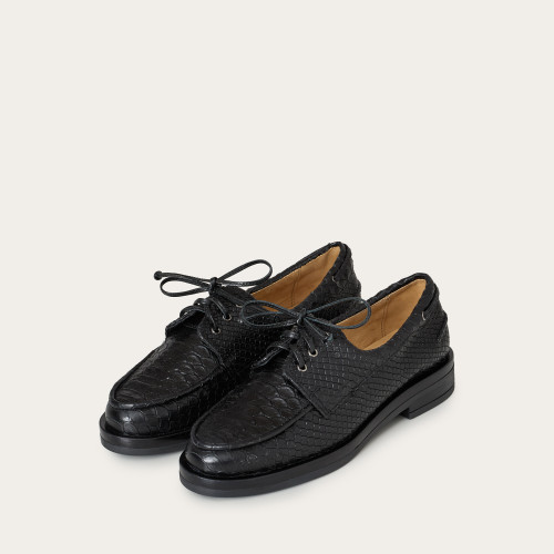 Yacht Flats, black croco | Balagan Studio