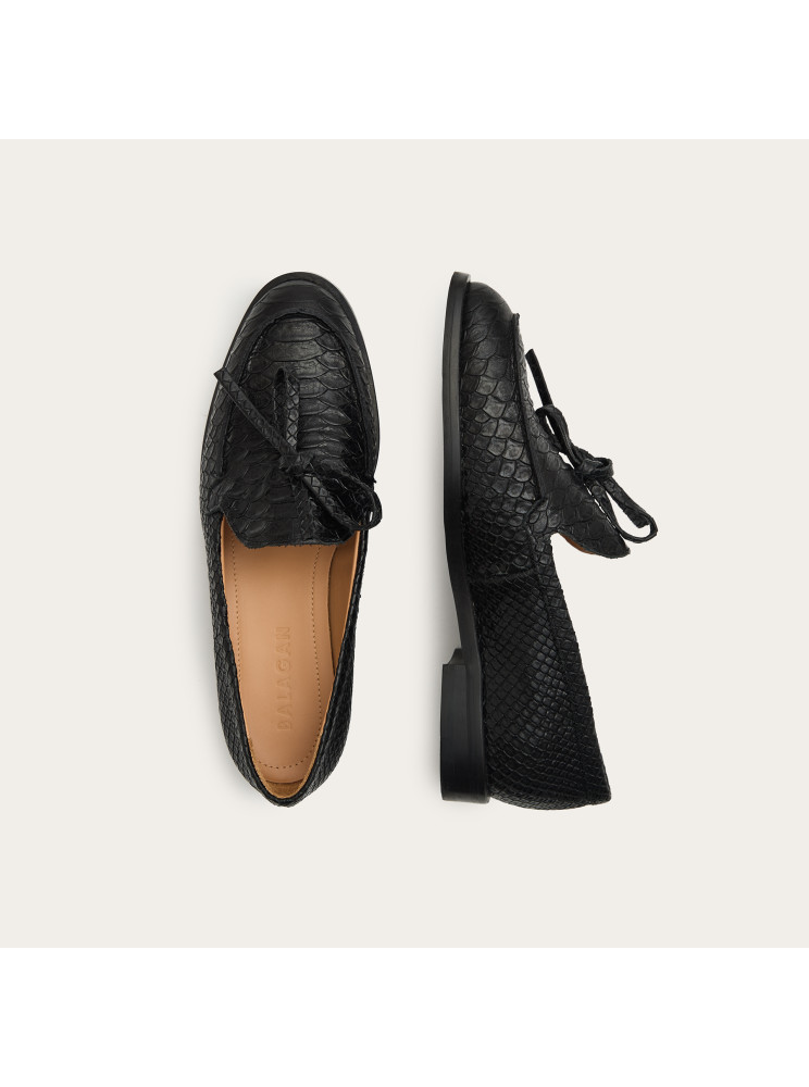 Raphael Flats, black croco | Balagan Studio