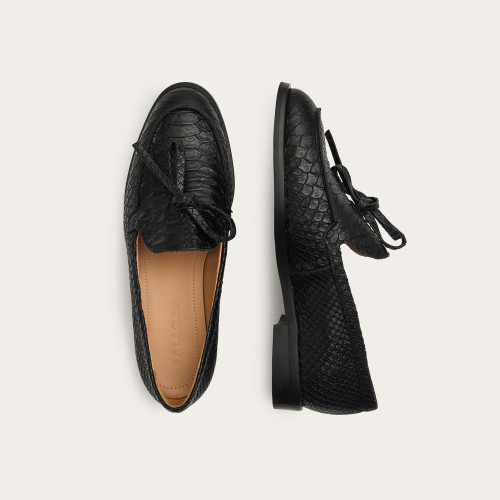 Raphael Flats, black croco | Balagan Studio