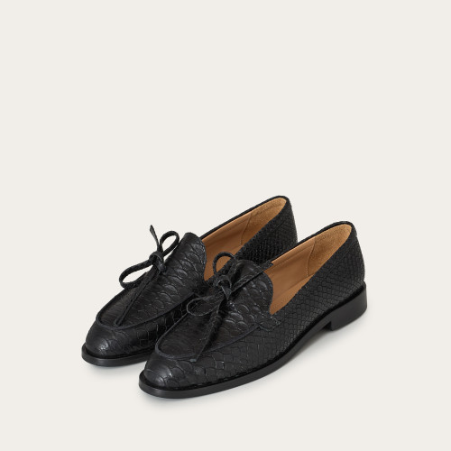 Raphael Flats, black croco | Balagan Studio