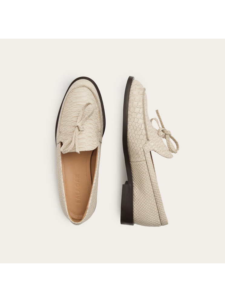 Raphael Flats, cream croco | Balagan Studio