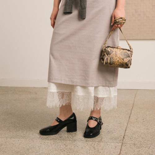 Rofe Bag S, beige python pattern | Balagan Studio