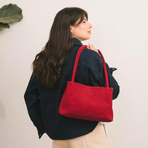 Eva Bag M, red velvet | Balagan Studio