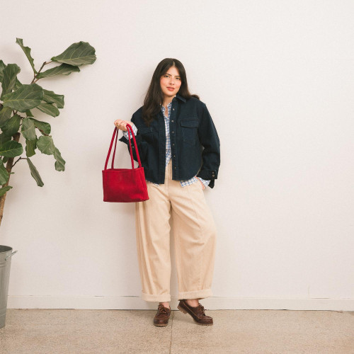 Eva Bag M, red velvet | Balagan Studio