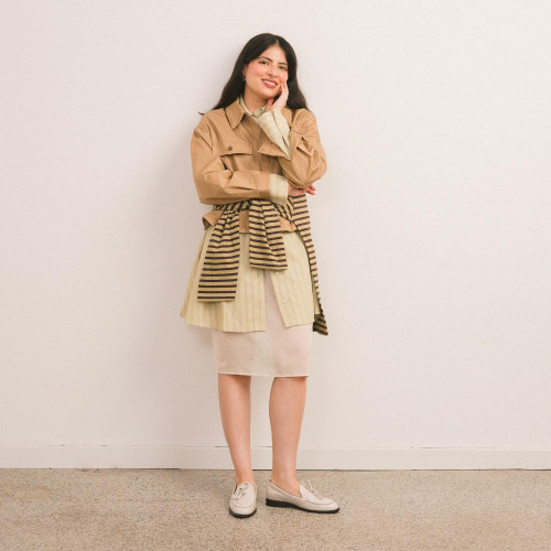 Raphael Flats, cream croco | Balagan Studio