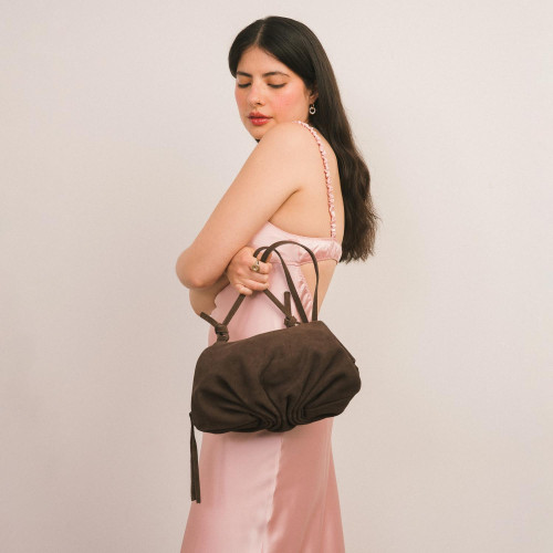 Plis Bag M, brown velvet | Balagan Studio