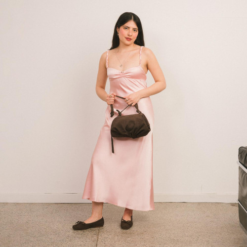 Plis Bag M, brown velvet | Balagan Studio