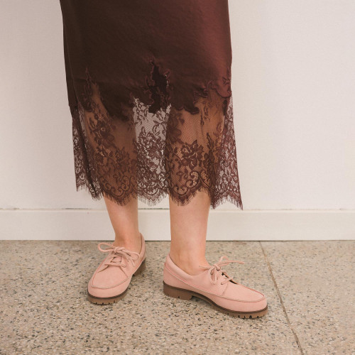 Tefer Flats, light pink nubuck | Balagan Studio