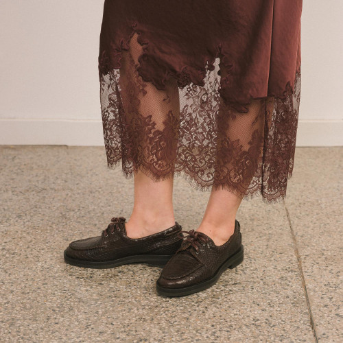 Yacht Flats, brown croco | Balagan Studio