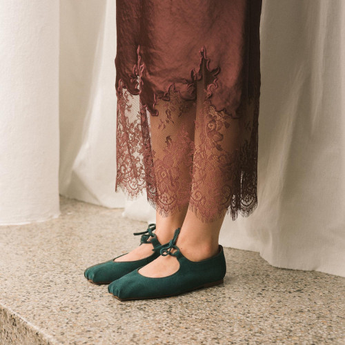 Batsheva Ballerina, dark green velvet | Balagan Studio