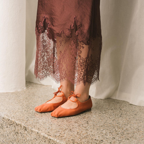 Batsheva Ballerina, peach nubuck | Balagan Studio