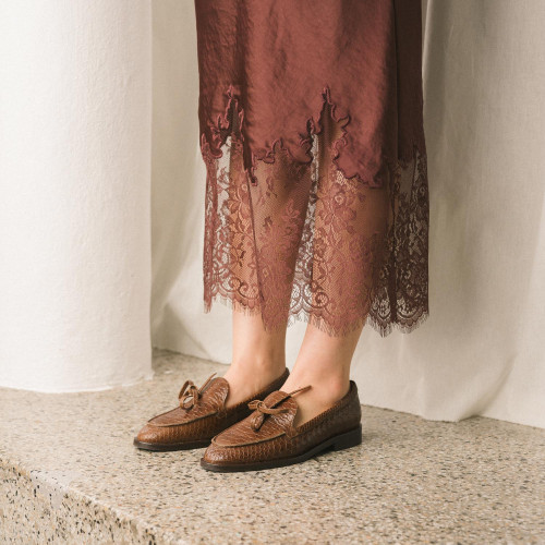 Raphael Flats, caramel croco | Balagan Studio