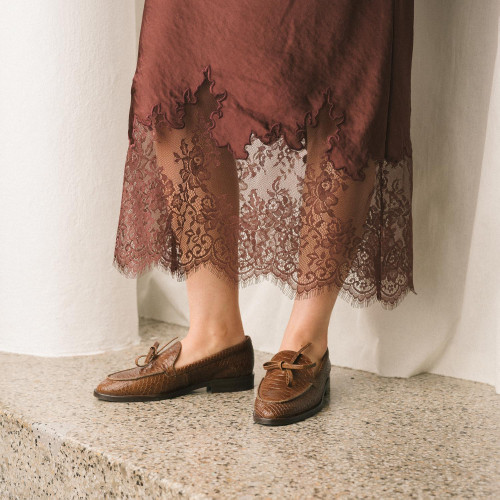 Raphael Flats, caramel croco | Balagan Studio