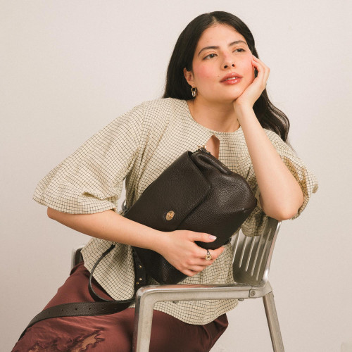 Rebecca torebka M, ciemny brąz | Balagan Studio