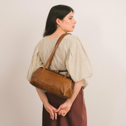 Rufina Bag M, caramel croco | Balagan Studio