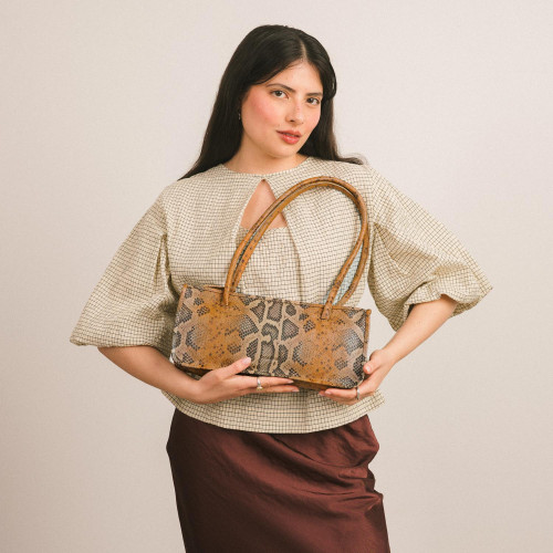 Baguette Bag M, ginger python pattern | Balagan Studio