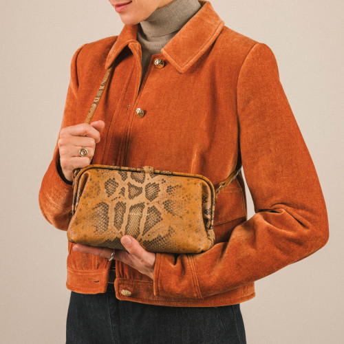 Rofe Bag M, ginger python pattern | Balagan Studio