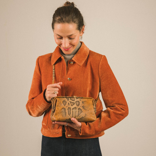 Rofe Bag M, ginger python pattern | Balagan Studio