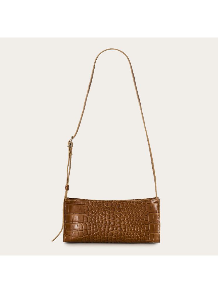 Minnie torebka S, karmelowy wzór krokodyla | Balagan Studio