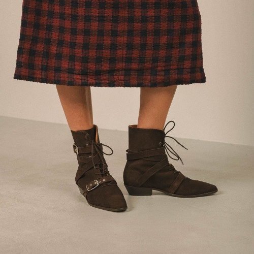 Aster Boots, dark chocolate velvet | Balagan Studio