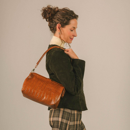 Rofe Bag L, caramel croco| Balagan Studio