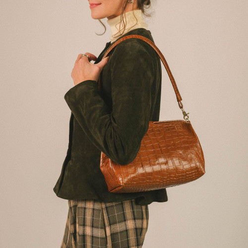 Rofe Bag L, caramel croco| Balagan Studio