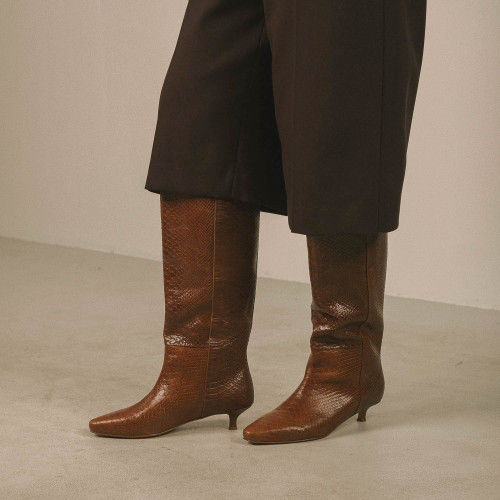 Stockholm Boots, caramel croco I  Balagan Studio