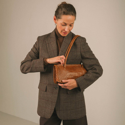 Baguette Bag M, caramel croco | Balagan Studio
