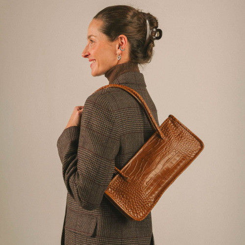 Baguette Bag M, caramel croco | Balagan Studio