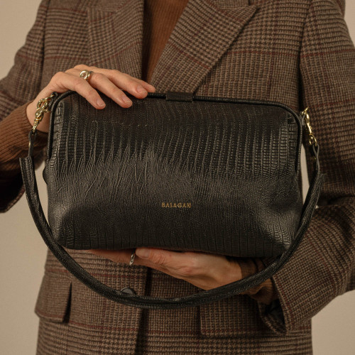 Rofe Bag L, black lizard | Balagan Studio