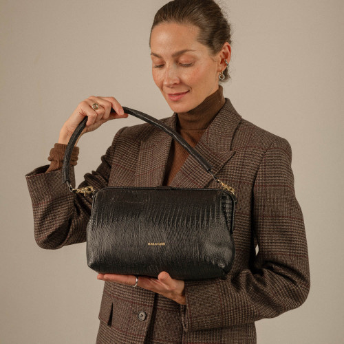 Rofe Bag L, black lizard | Balagan Studio
