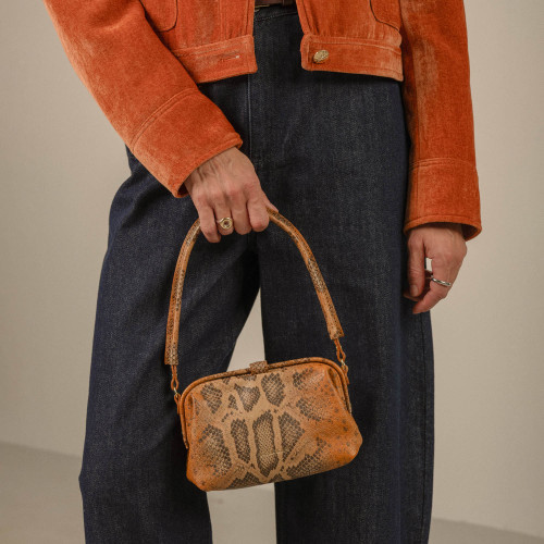 Roha torebka S, rudy wzór pytona | Balagan Studio