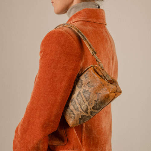 Roha torebka S, rudy wzór pytona | Balagan Studio