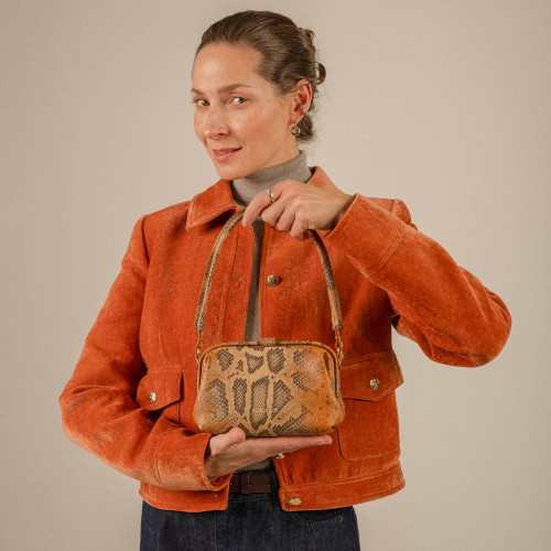 Roha torebka S, rudy wzór pytona | Balagan Studio