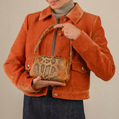 Roha Bag S, ginger python pattern | Balagan Studio