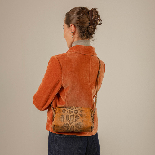 Rofe Bag M, ginger python pattern | Balagan Studio