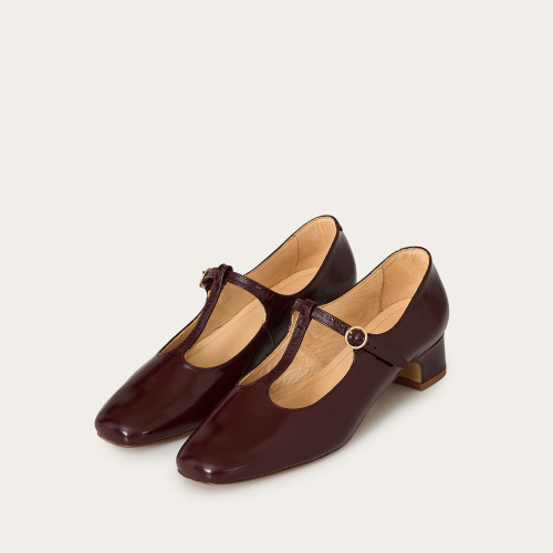 Marlene czółenka, bordowy połysk | Balagan Studio