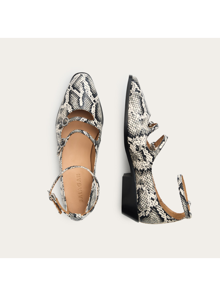 Blanche baleriny, złamana biel wzór pytona | Balagan Studio