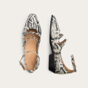 Blanche Ballerina, off white python pattern