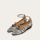 Blanche Ballerina, off white python pattern