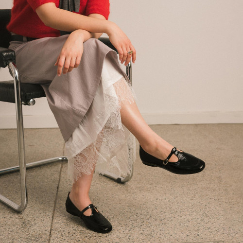 Carina Flats,  glossy black | Balagan Studio
