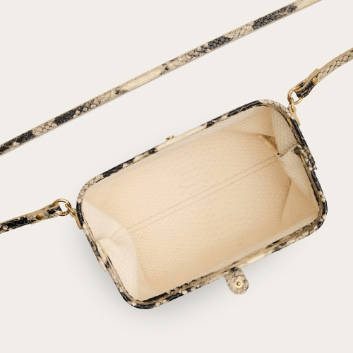 Rofe Bag M, off white python pattern | Balagan Studio