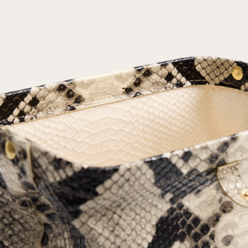 Rofe Bag M, off white python pattern | Balagan Studio