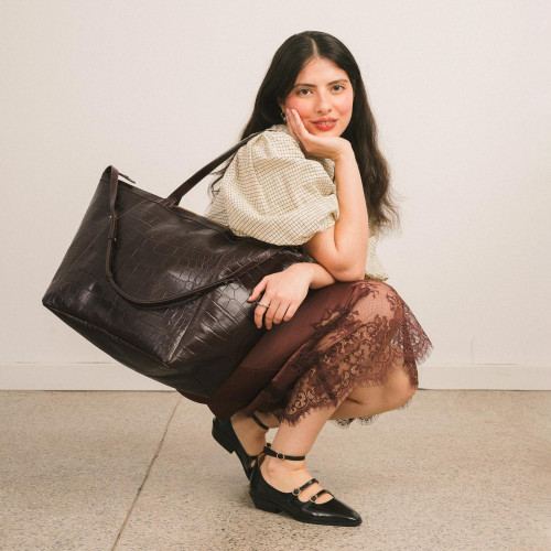 Ima Bag XL, brown croco | Balagan Studio