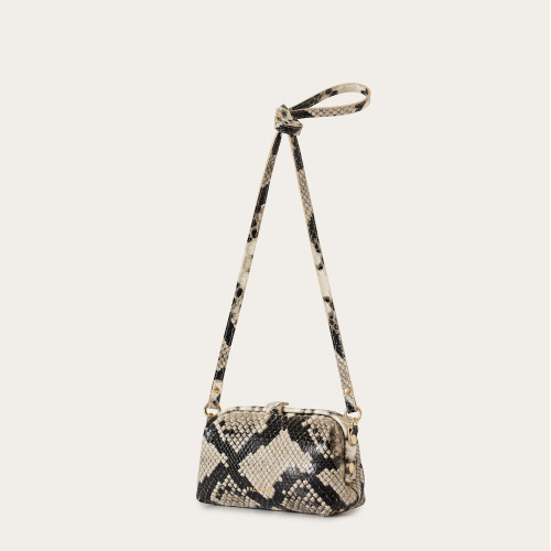 Rofe Bag S, off white python pattern | Balagan Studio