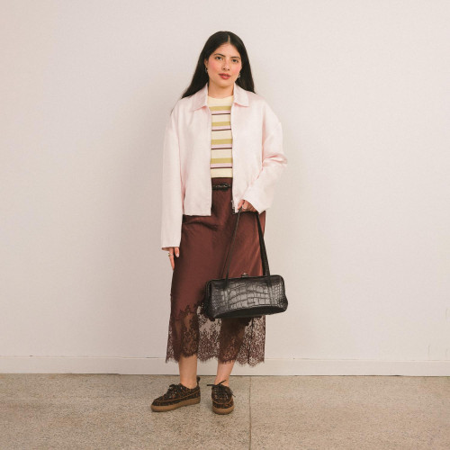 Rufina Bag M, brown croco | Balagan Studio