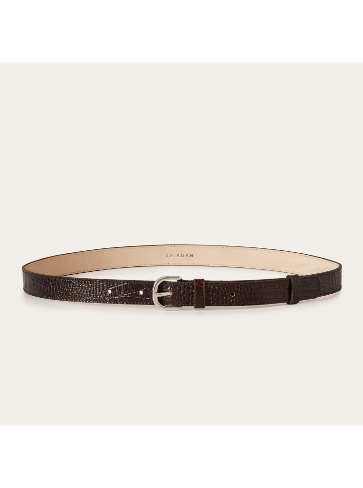 Pasek №6, brązowy wzór krokodyla | Balagan Studio