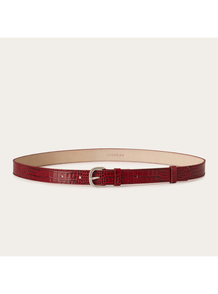 Belt №6, red croco | Balagan Studio